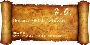 Hetesi Oktávián névjegykártya
